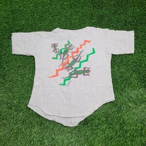 Vintage 90s Gecko Lizards Baseball Shirt S/M 19x24 Cropped